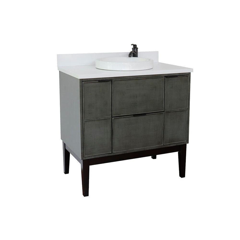 Bellaterra 37" Single Vanity in Linen Gray Finish