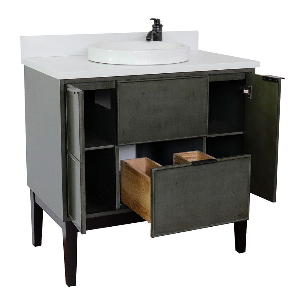 Bellaterra 37" Single Vanity in Linen Gray Finish