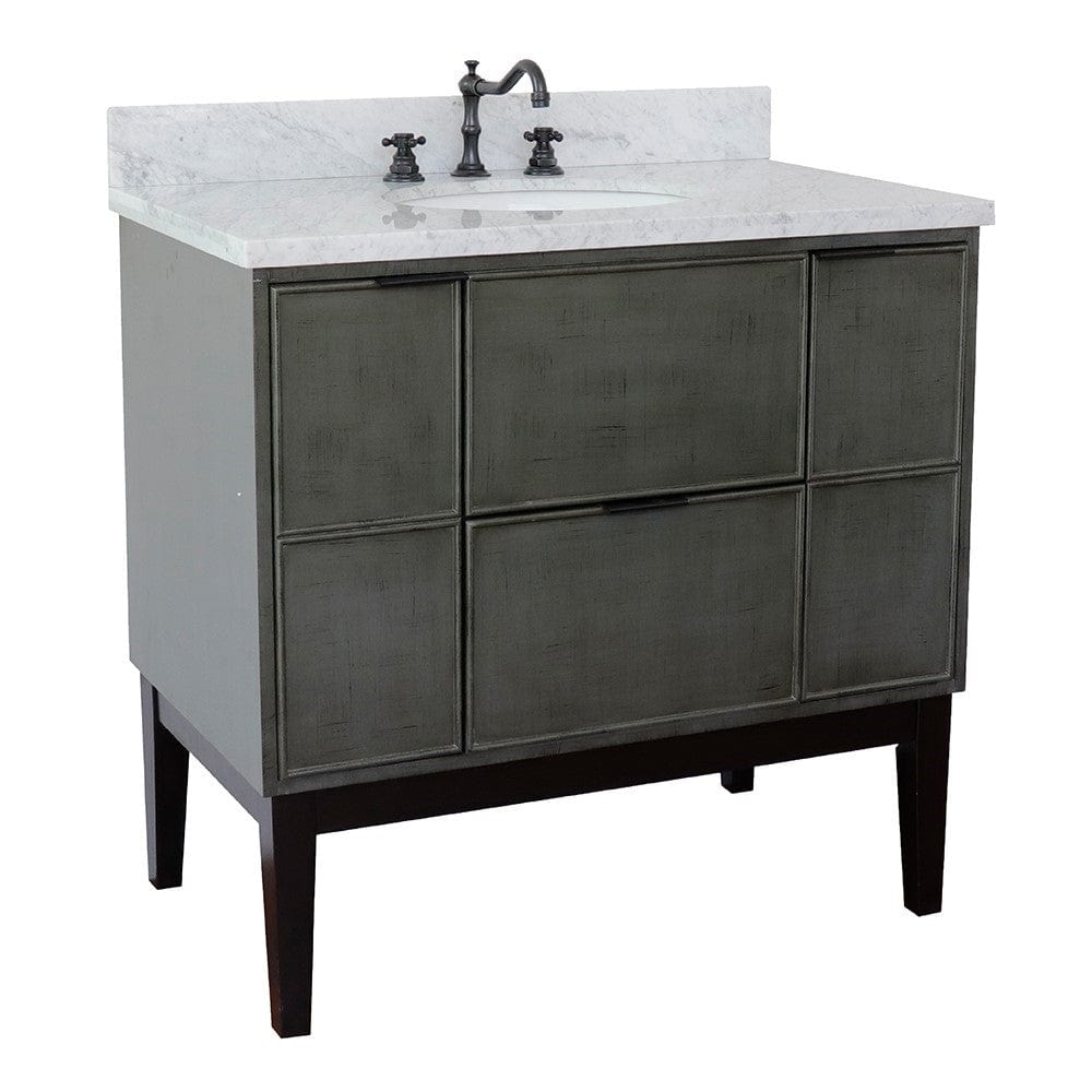 Bellaterra 37" Single Vanity in Linen Gray Finish