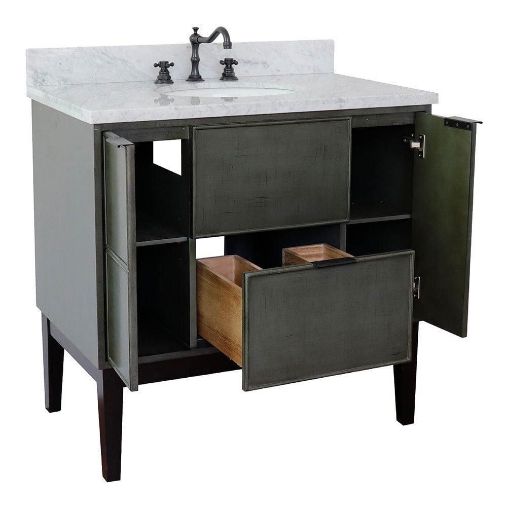 Bellaterra 37" Single Vanity in Linen Gray Finish