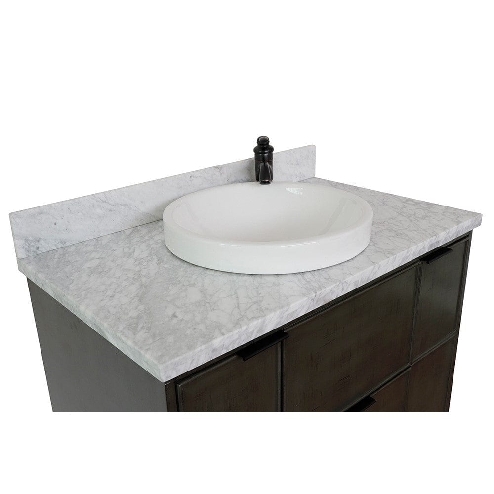 Bellaterra 37" Single Vanity in Linen Gray Finish