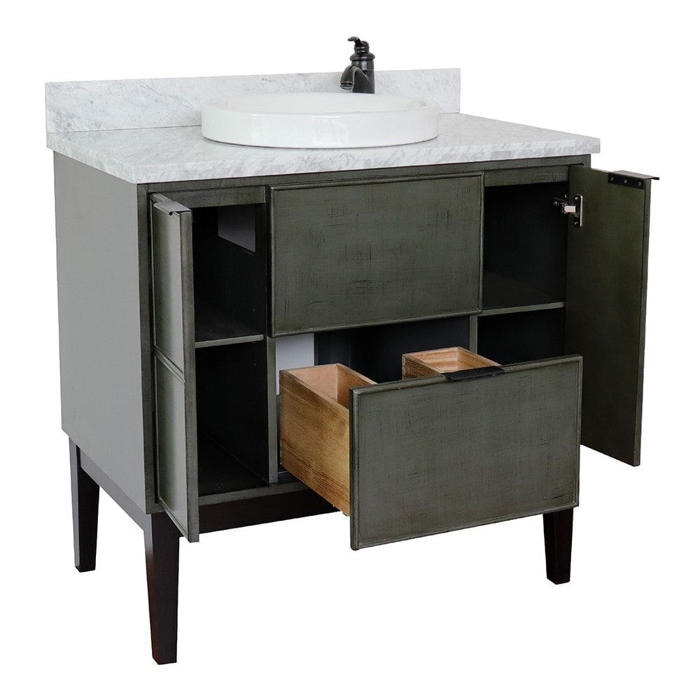 Bellaterra 37" Single Vanity in Linen Gray Finish