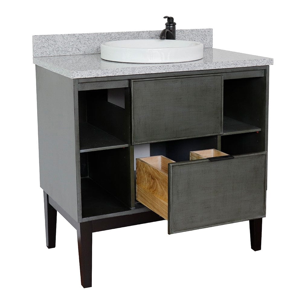 Bellaterra 37" Single Vanity in Linen Gray Finish