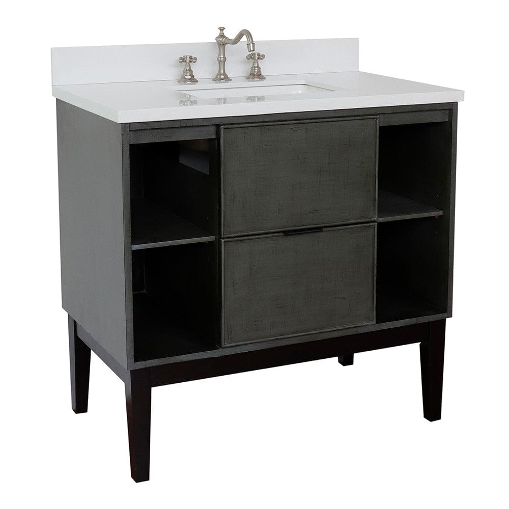 Bellaterra 37" Single Vanity in Linen Gray Finish