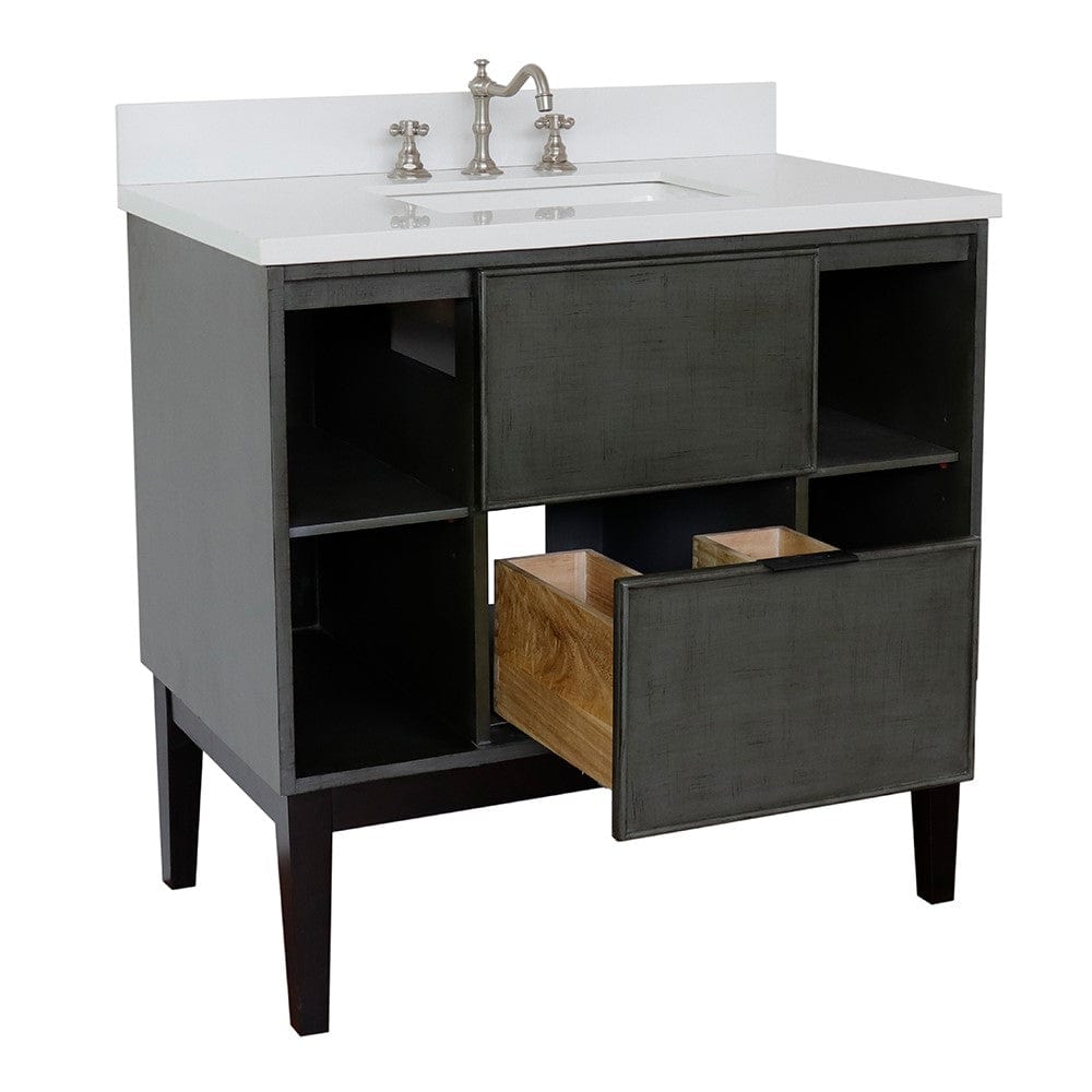 Bellaterra 37" Single Vanity in Linen Gray Finish