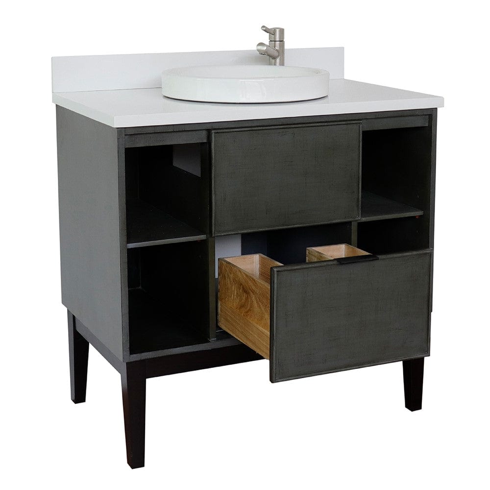 Bellaterra 37" Single Vanity in Linen Gray Finish