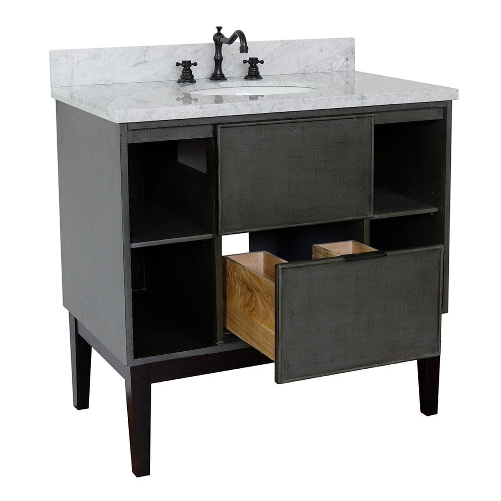 Bellaterra 37" Single Vanity in Linen Gray Finish