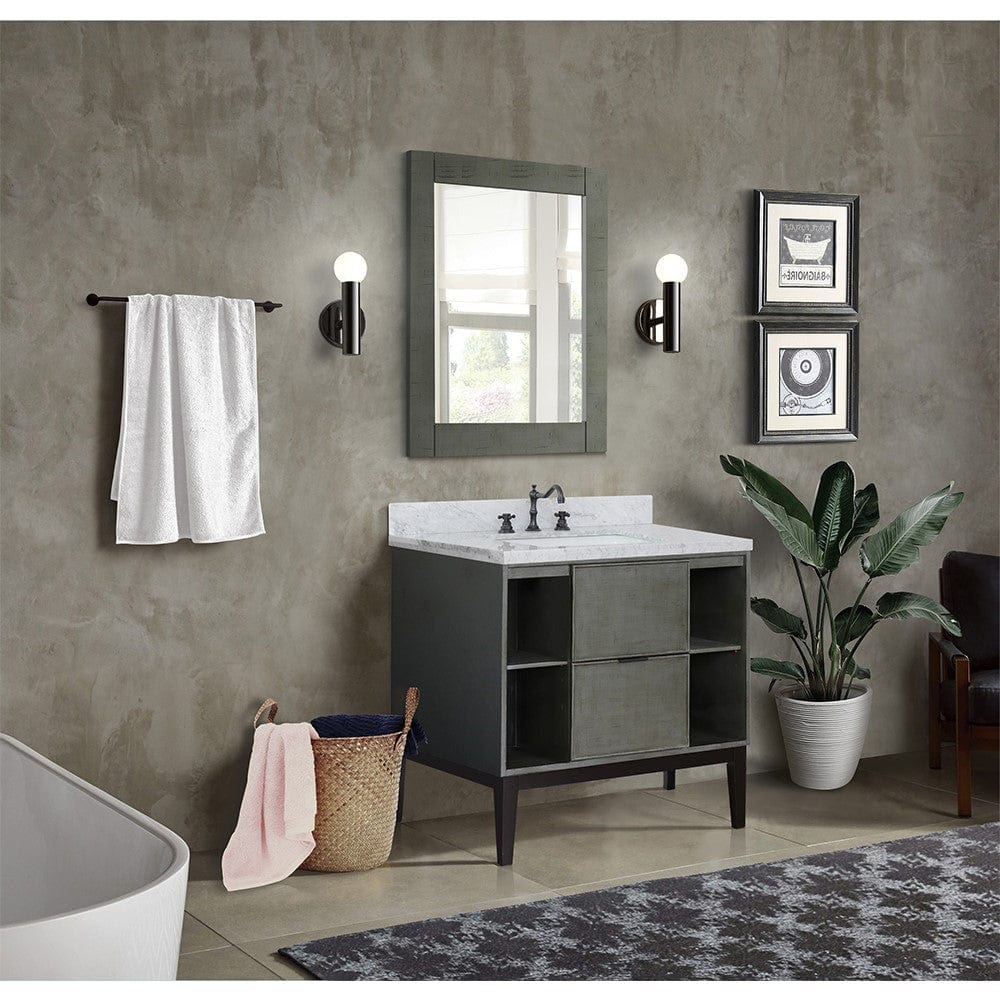 Bellaterra 37" Single Vanity in Linen Gray Finish