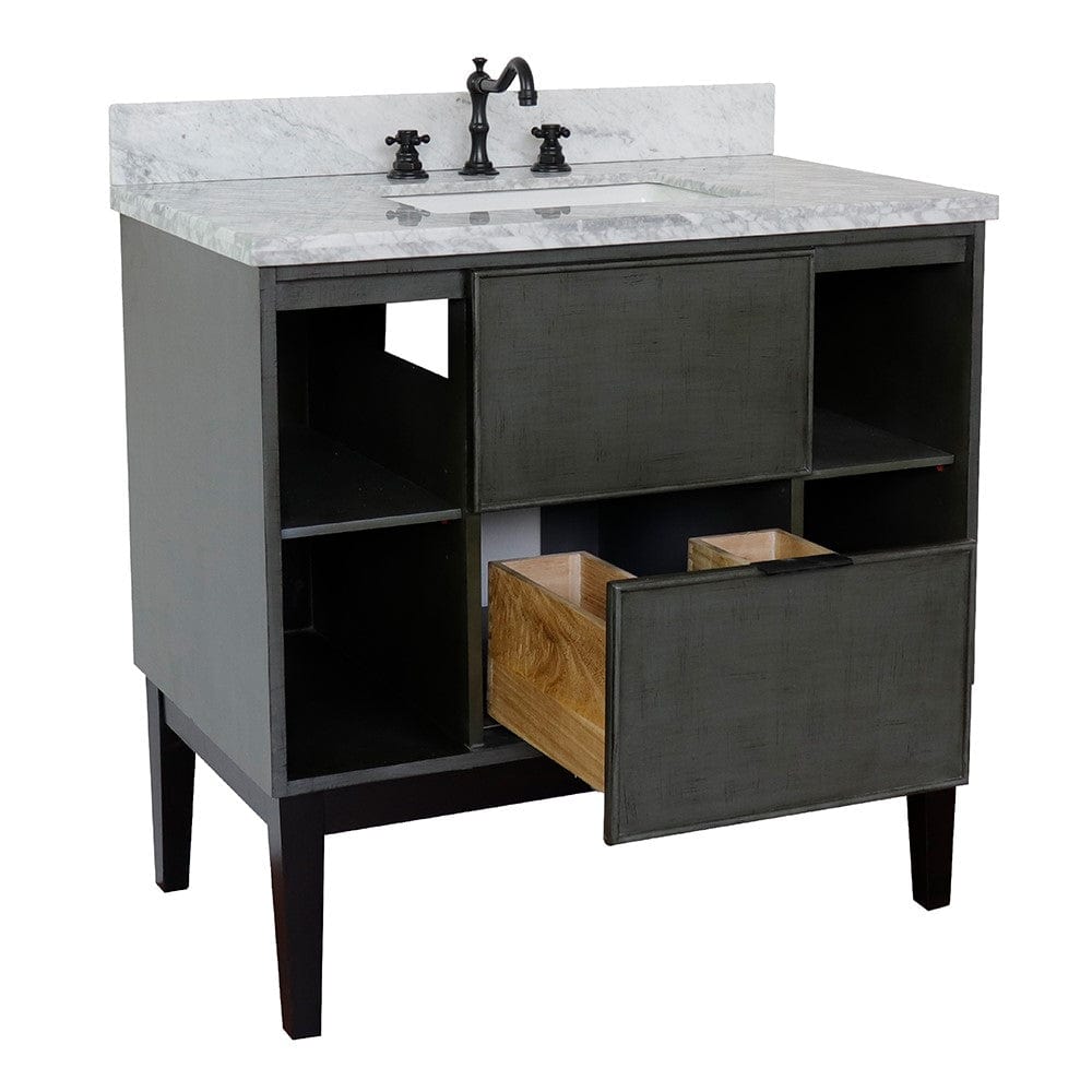 Bellaterra 37" Single Vanity in Linen Gray Finish