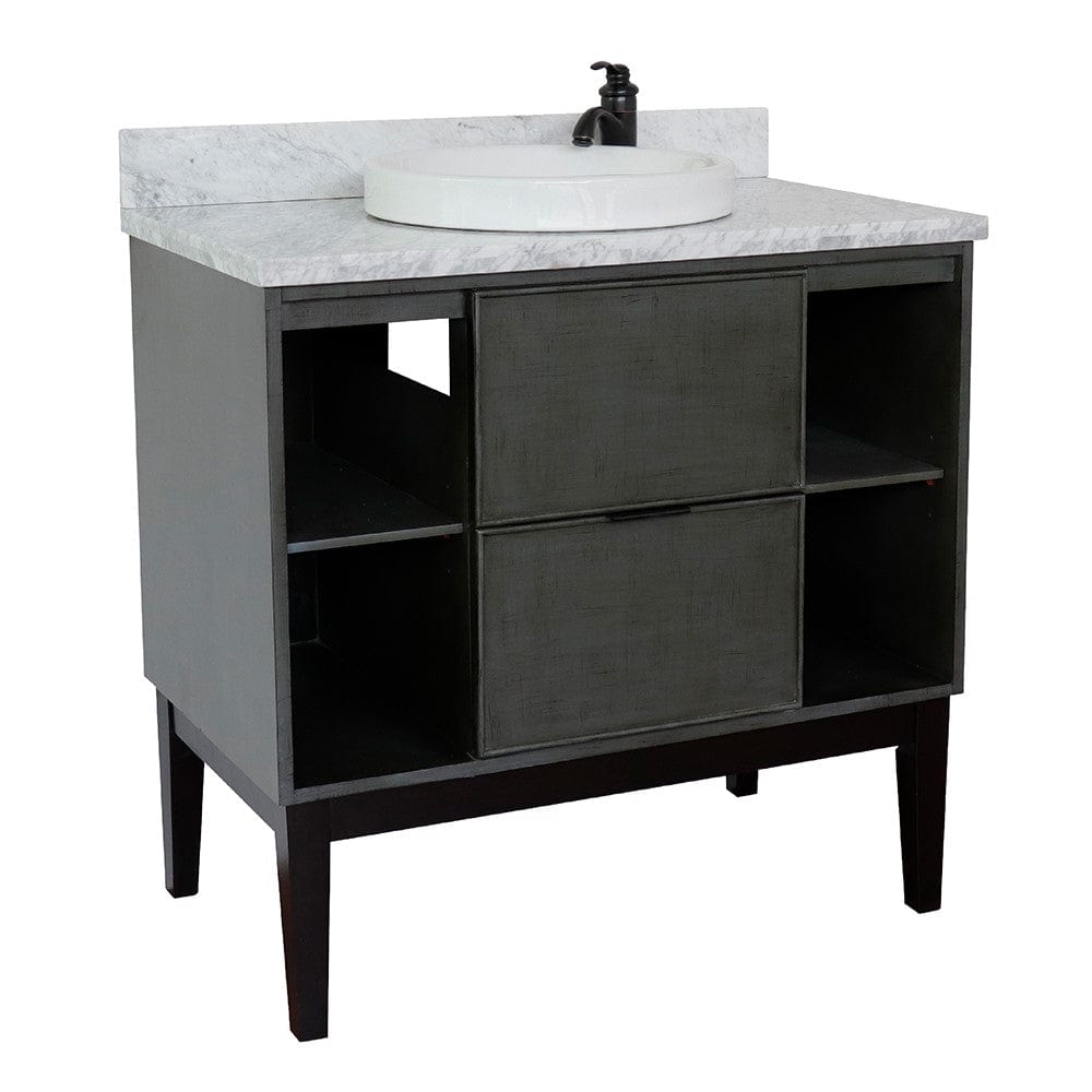 Bellaterra 37" Single Vanity in Linen Gray Finish