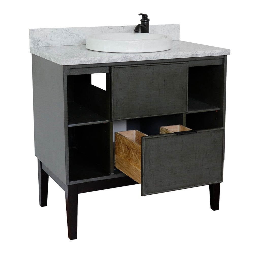 Bellaterra 37" Single Vanity in Linen Gray Finish