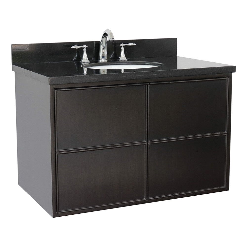 Bellaterra 37" Single Wall Mount Vanity in Cappuccino Finish