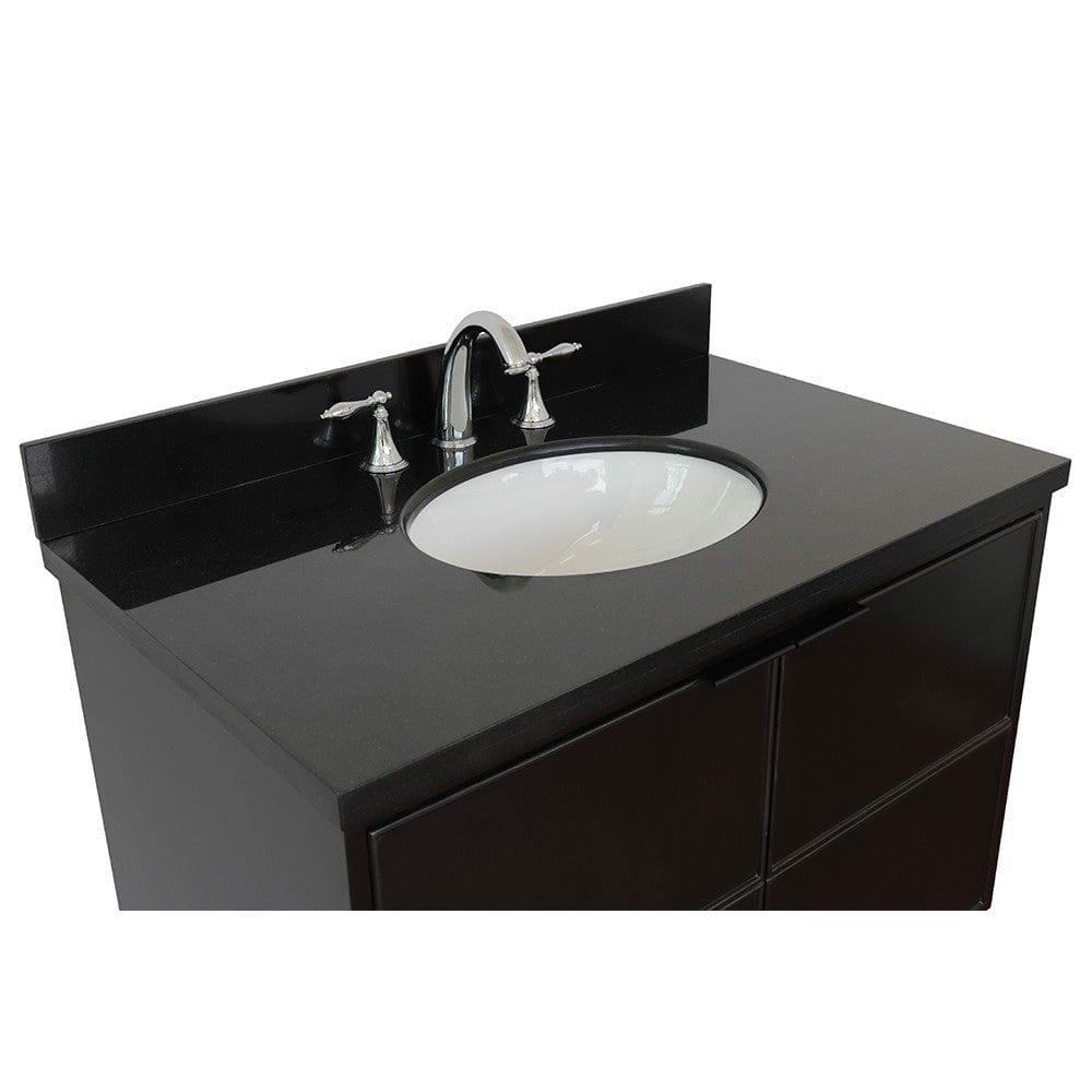 Bellaterra 37" Single Wall Mount Vanity in Cappuccino Finish