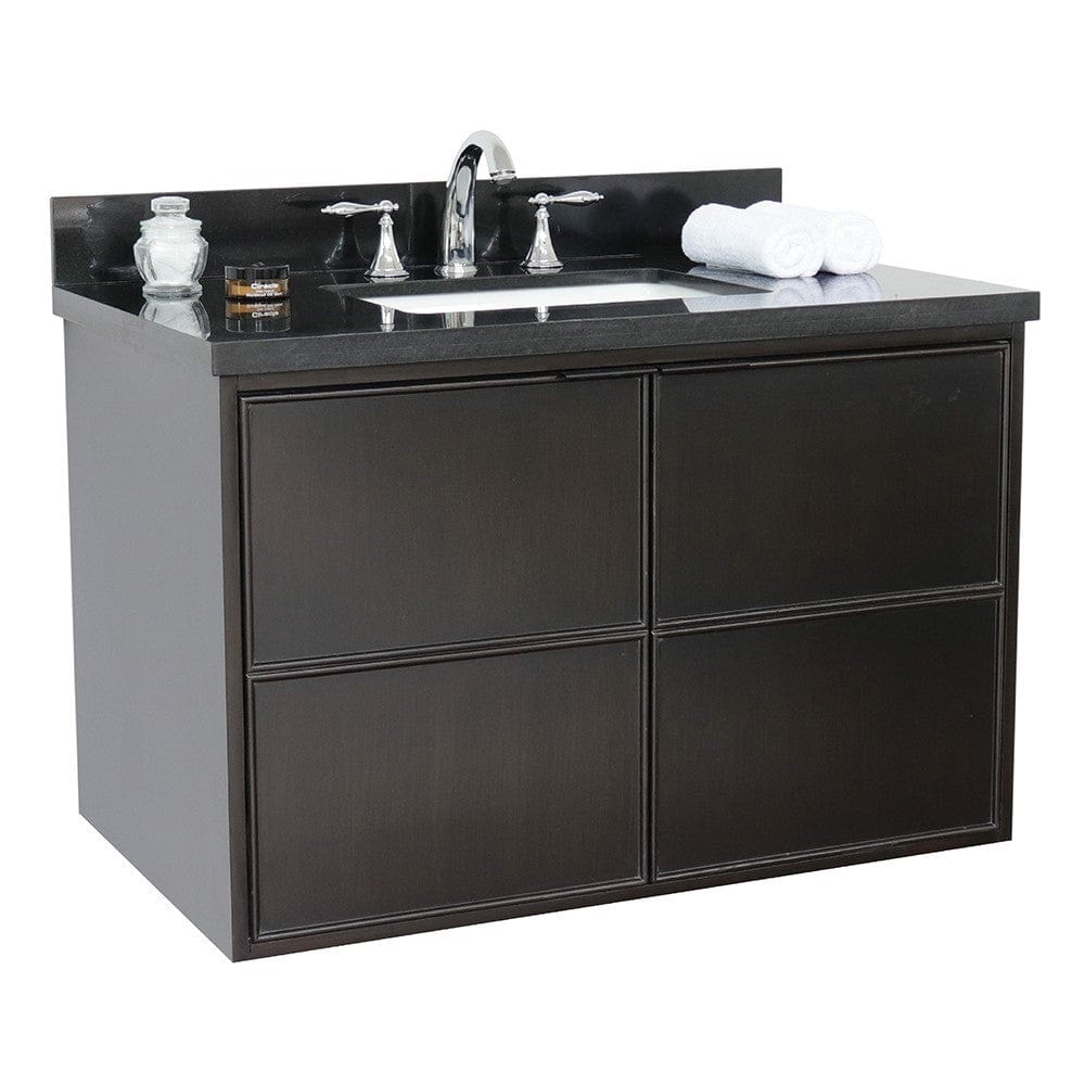 Bellaterra 37" Single Wall Mount Vanity in Cappuccino Finish