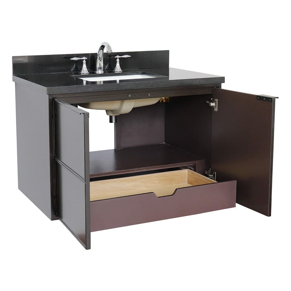 Bellaterra 37" Single Wall Mount Vanity in Cappuccino Finish