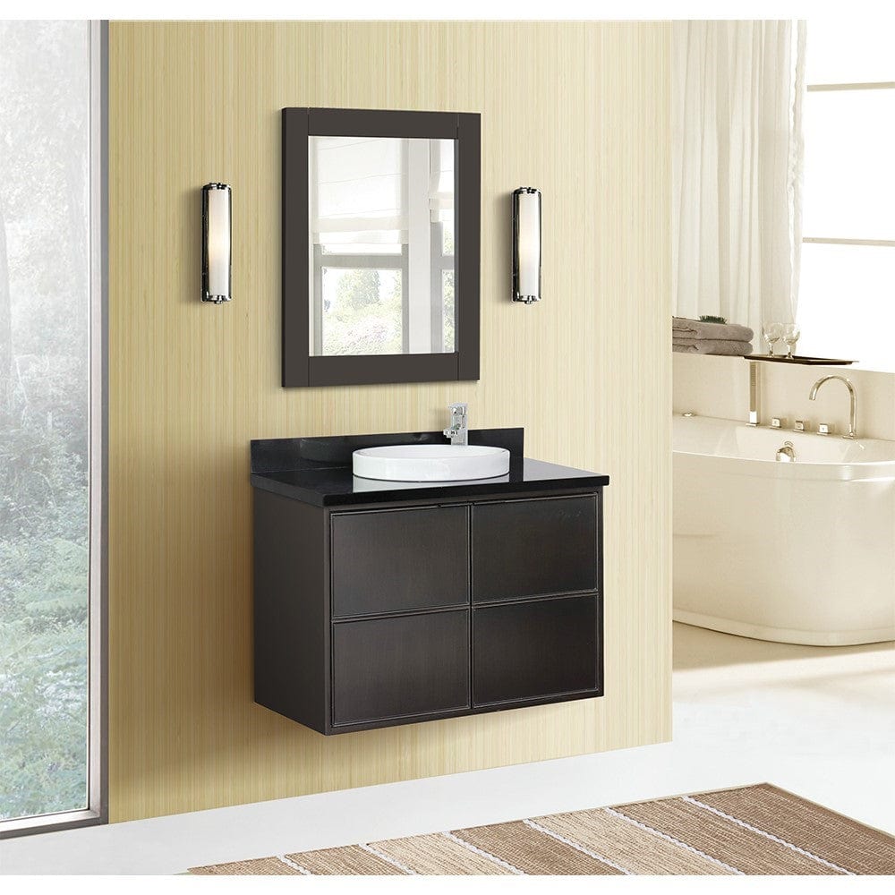 Bellaterra 37" Single Wall Mount Vanity in Cappuccino Finish