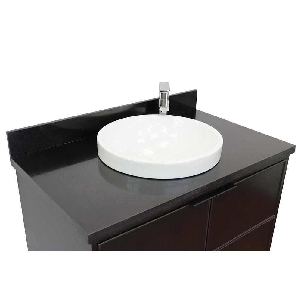 Bellaterra 37" Single Wall Mount Vanity in Cappuccino Finish