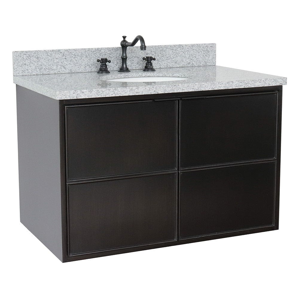 Bellaterra 37" Single Wall Mount Vanity in Cappuccino Finish