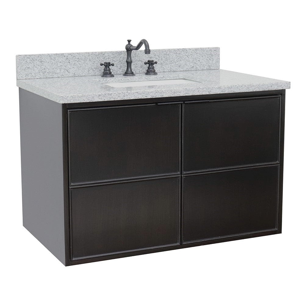 Bellaterra 37" Single Wall Mount Vanity in Cappuccino Finish