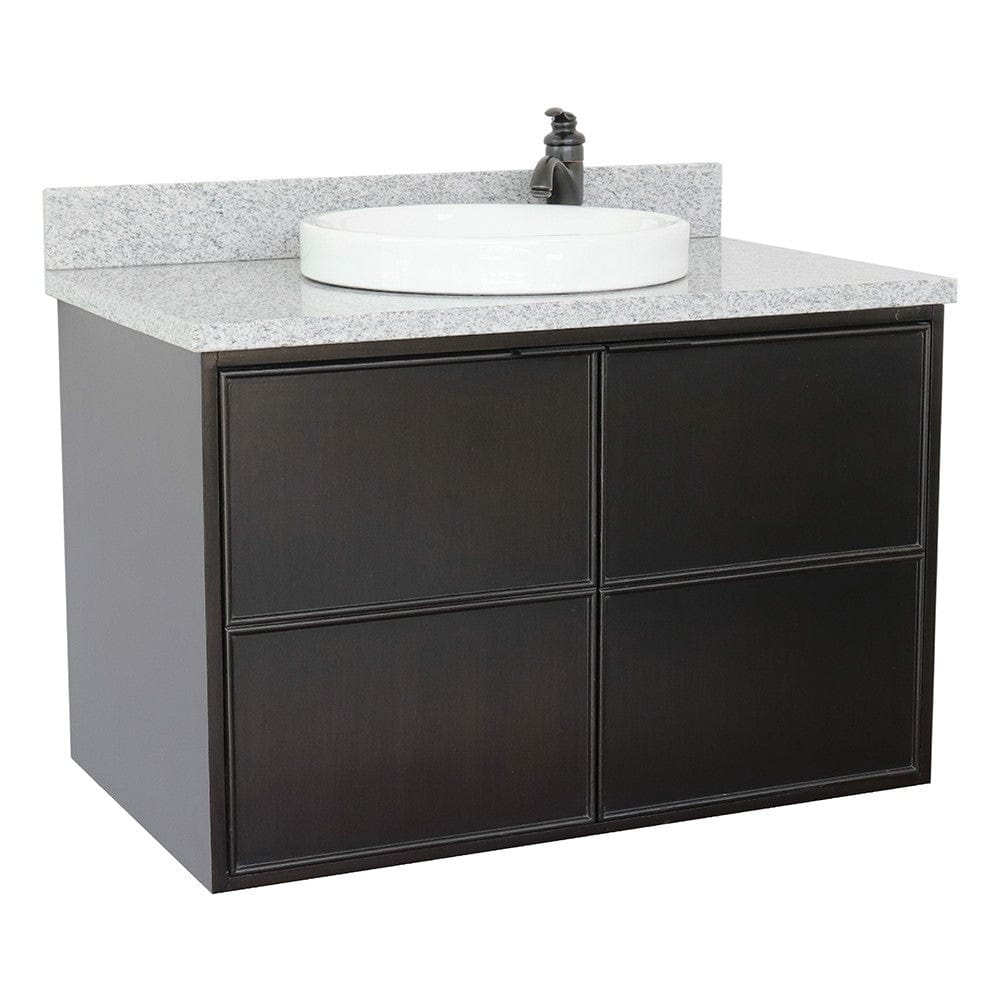 Bellaterra 37" Single Wall Mount Vanity in Cappuccino Finish