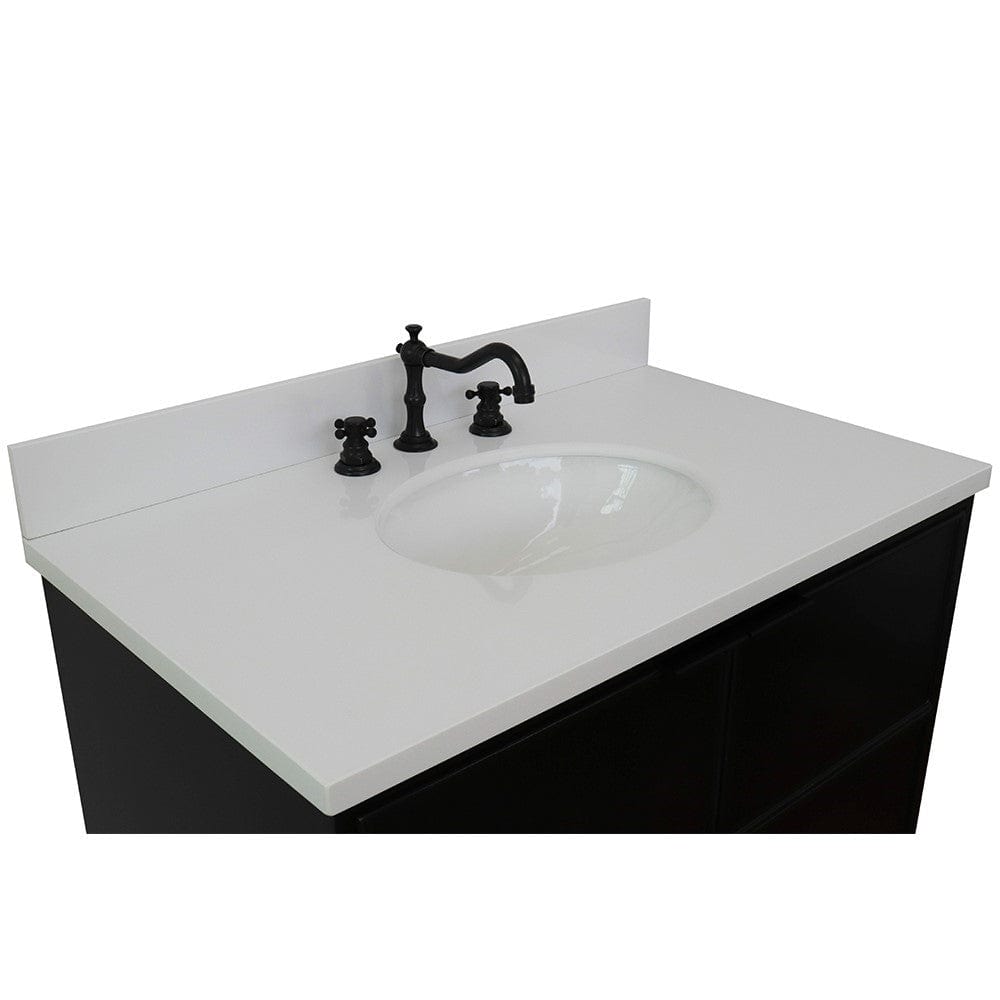 Bellaterra 37" Single Wall Mount Vanity in Cappuccino Finish