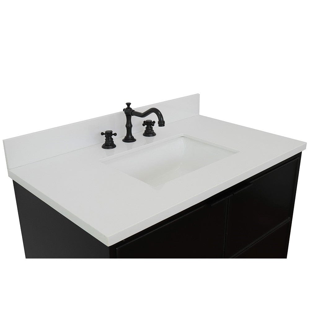 Bellaterra 37" Single Wall Mount Vanity in Cappuccino Finish