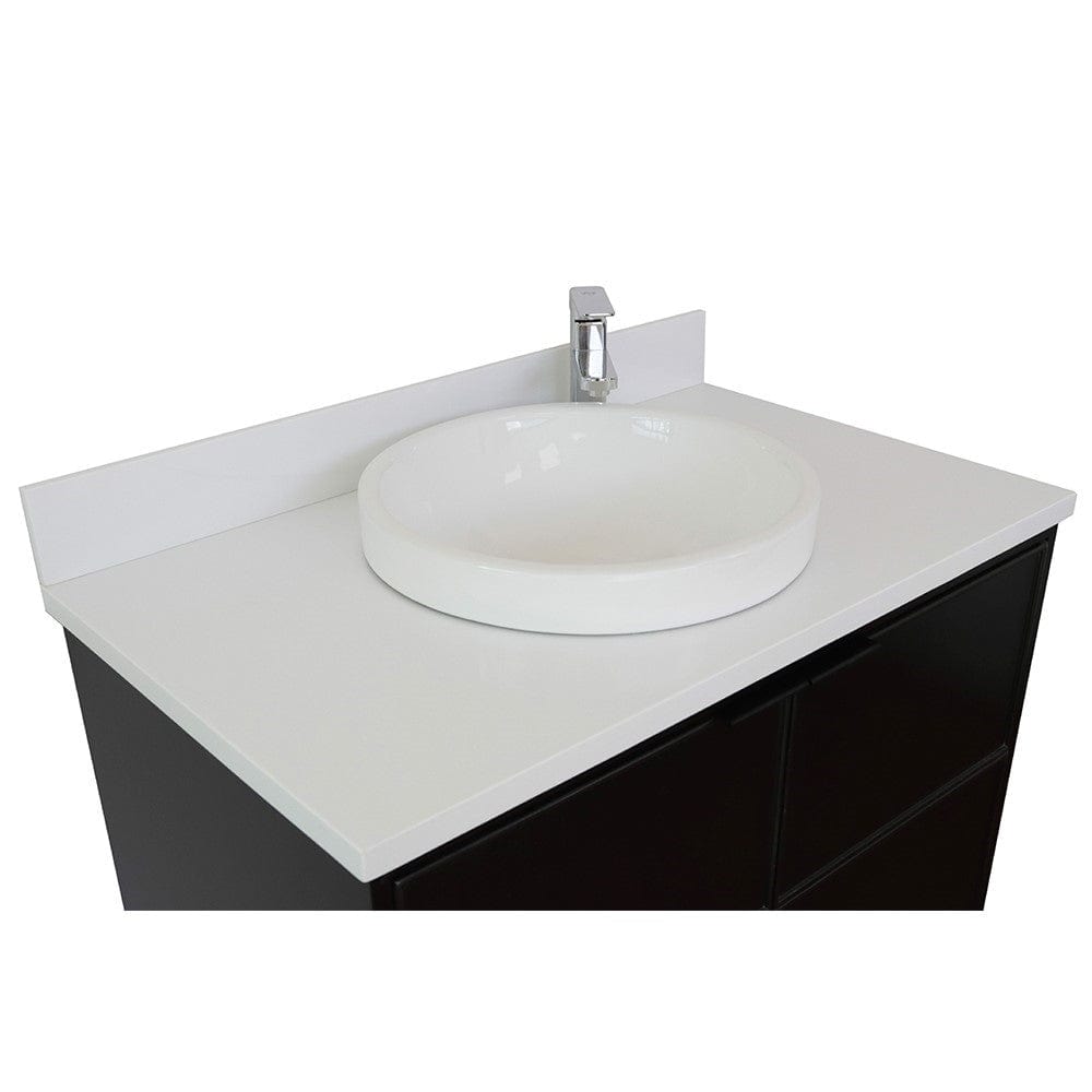 Bellaterra 37" Single Wall Mount Vanity in Cappuccino Finish