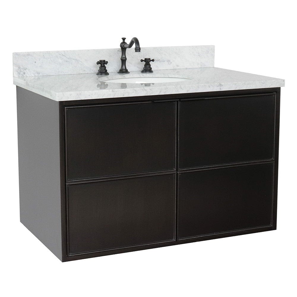 Bellaterra 37" Single Wall Mount Vanity in Cappuccino Finish