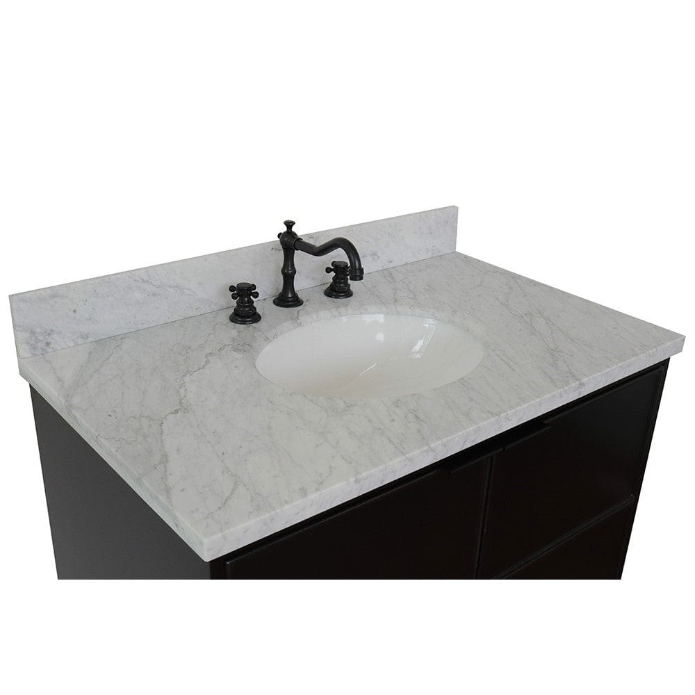 Bellaterra 37" Single Wall Mount Vanity in Cappuccino Finish