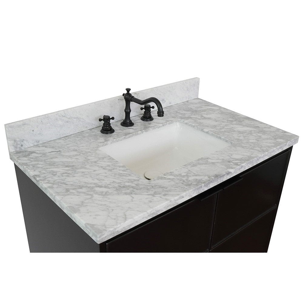 Bellaterra 37" Single Wall Mount Vanity in Cappuccino Finish