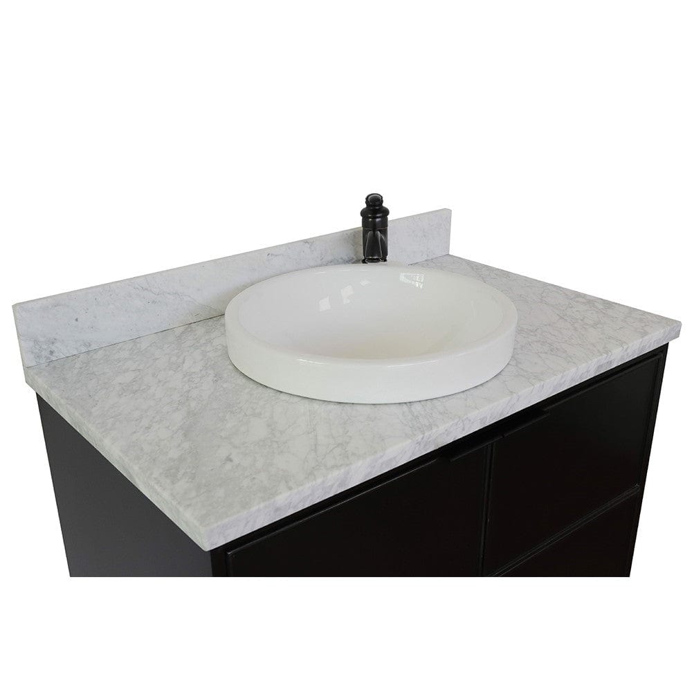 Bellaterra 37" Single Wall Mount Vanity in Cappuccino Finish