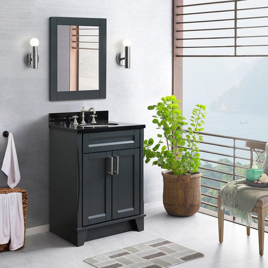 Bellaterra 25" Single Sink Vanity in Dark Gray Finish