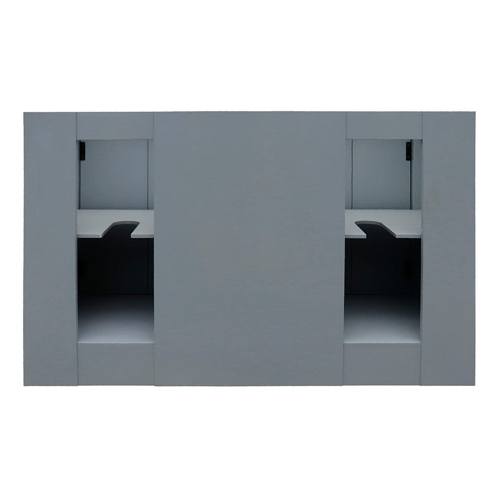 Bellaterra 55" Double Vanity in Gray Ash Finish Rectangle Sink