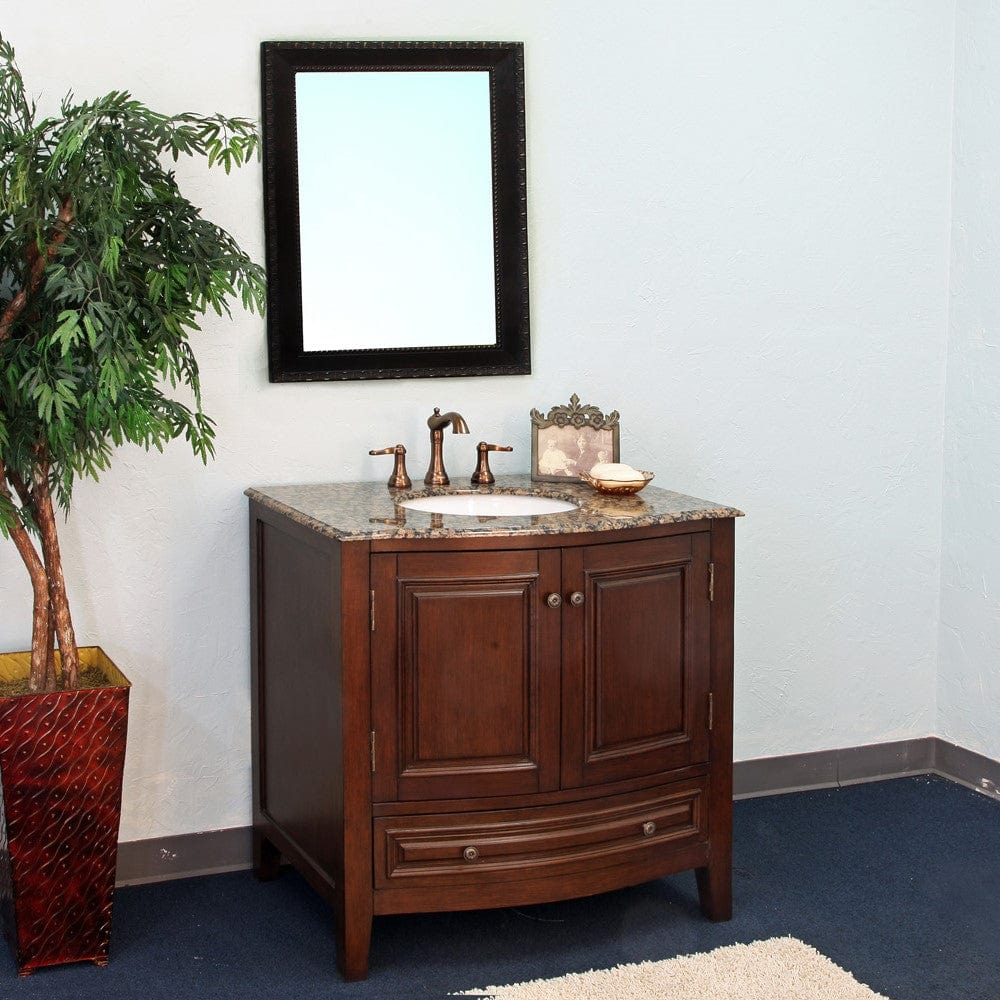 Bellaterra 36 in Single sink vanity-wood-dark walnut  602205