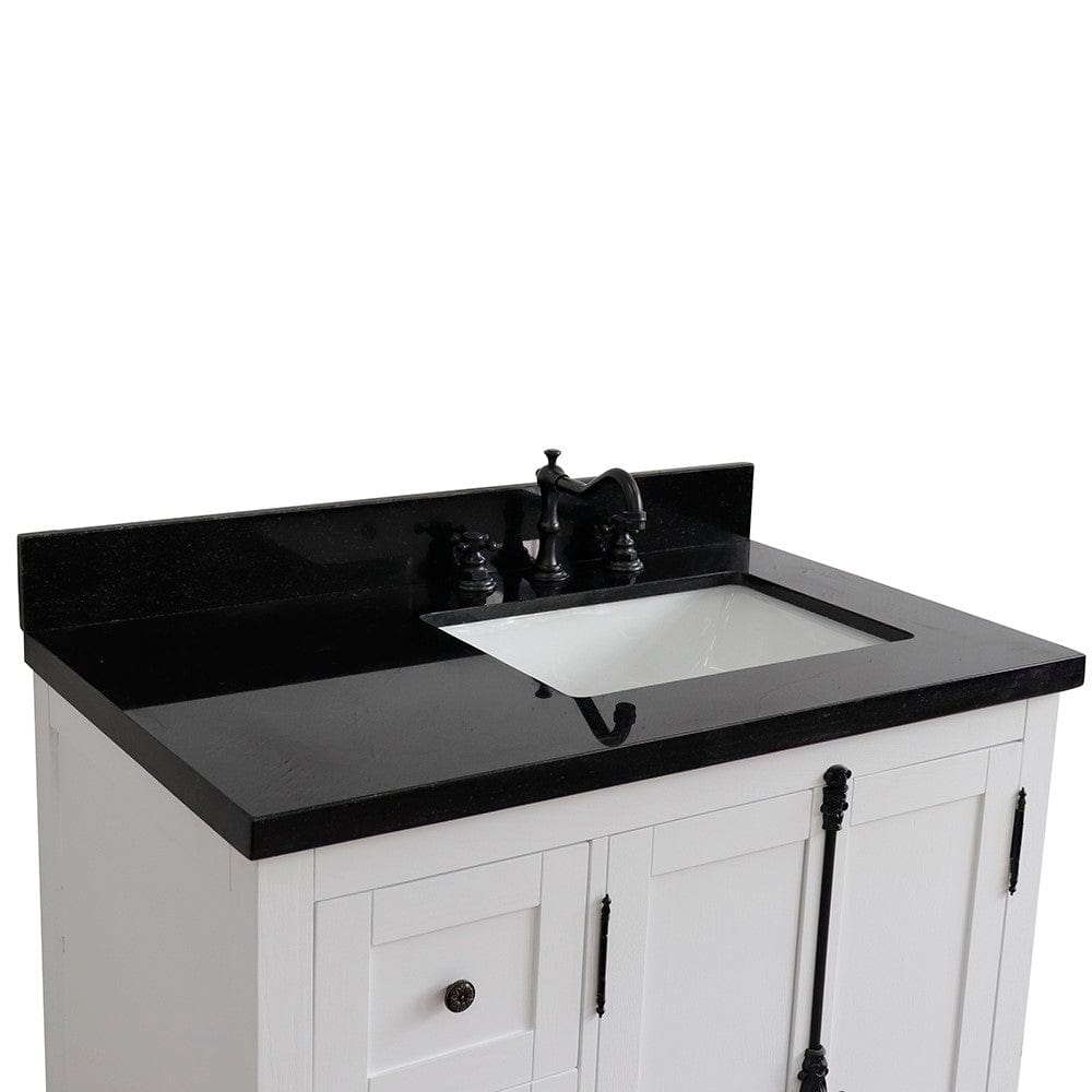 Bellaterra 37" Single vanity in Glacier Ash Finish - Right doors/Right Sink 400100-37R-GA