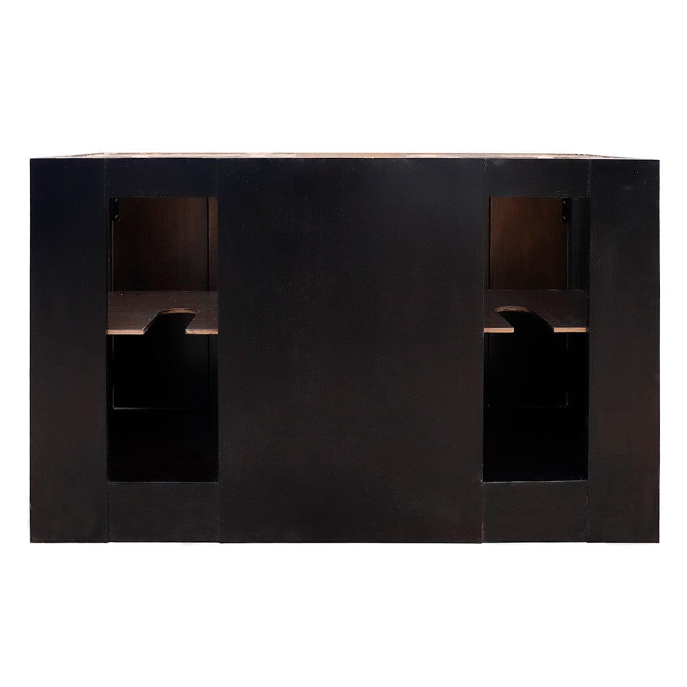 Bellaterra 55" Double Vanity in Brown Ash Finish Rectangle Sink