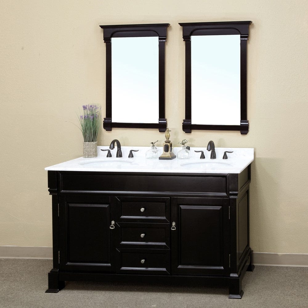 Bellaterra 60 in Double Sink Vanity Wood