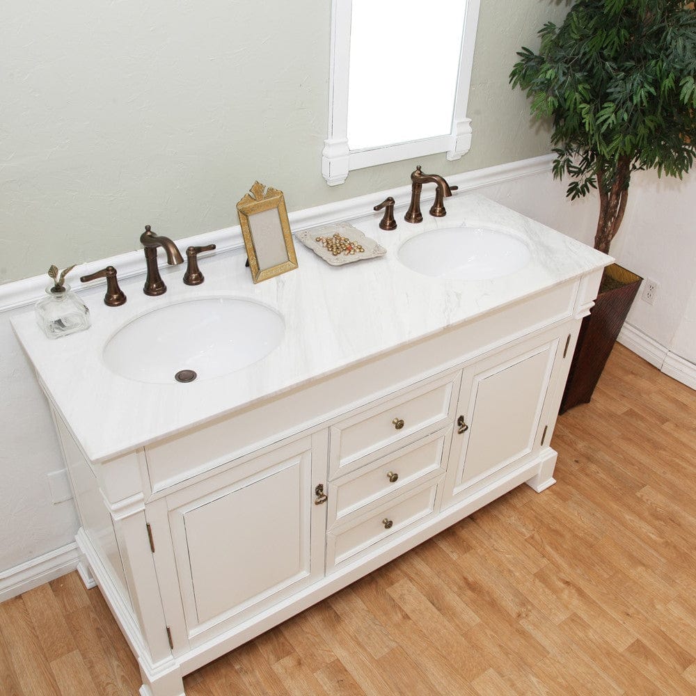 Bellaterra 60 in Double Sink Vanity Wood