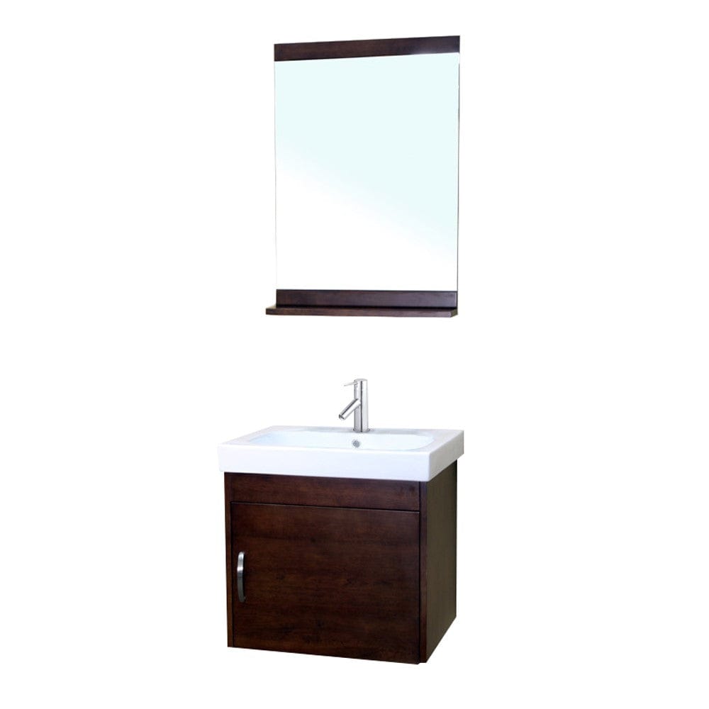 Bellaterra 48.8 in Double Wall Mount Style Sink Vanity Wood Walnut 203136-D