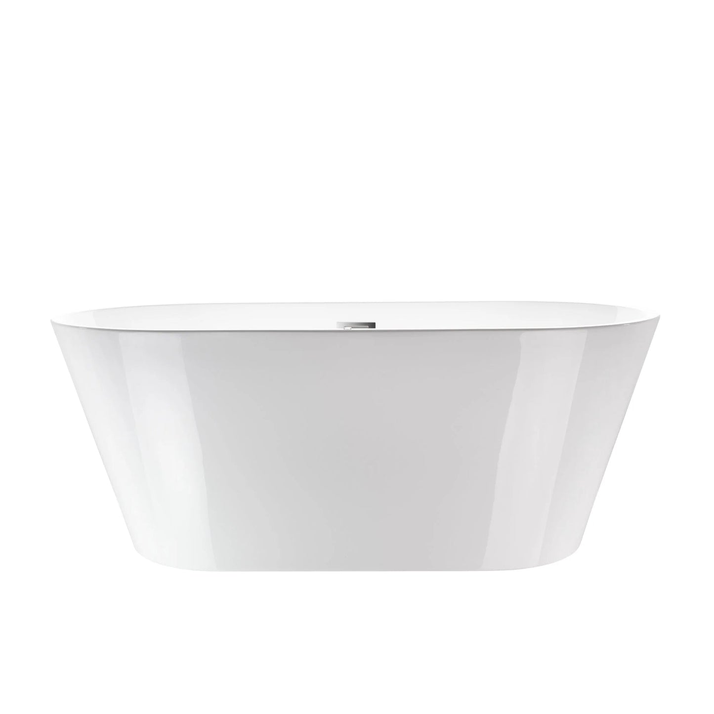 Vanity Art 54" X 29" Non-Slip White Acrylic Freestanding Soaking Bathtub