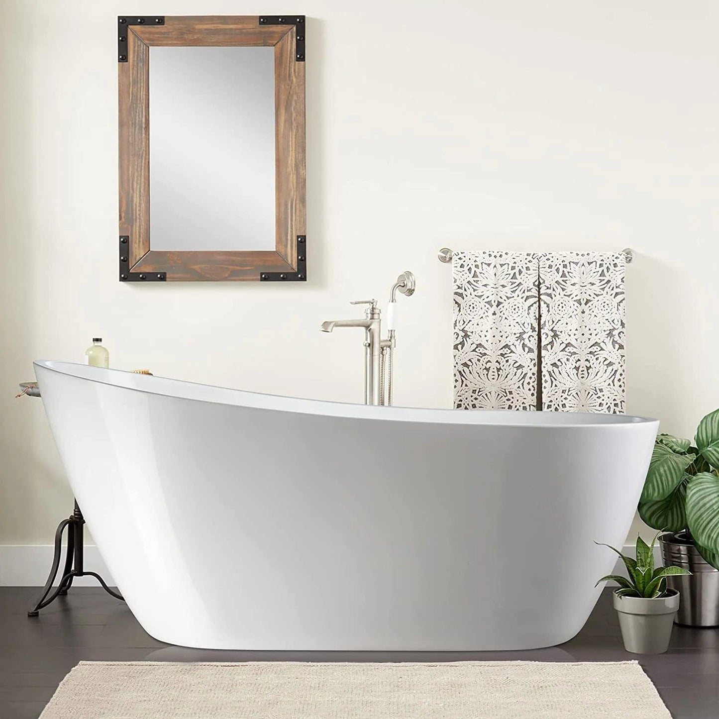 Vanity Art 55" X 28" Freestanding Acrylic Bathtub