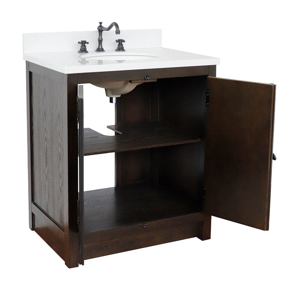 Bellaterra 31" Single Vanity in Brown Ash Finish