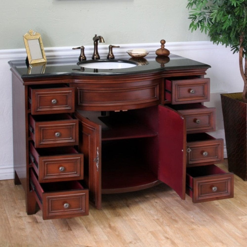 Bellaterra 48 in Single sink vanity-wood-brown cherry 605115