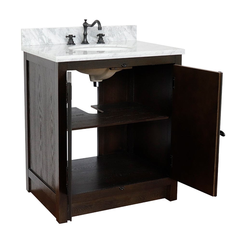 Bellaterra 31" Single Vanity in Brown Ash Finish