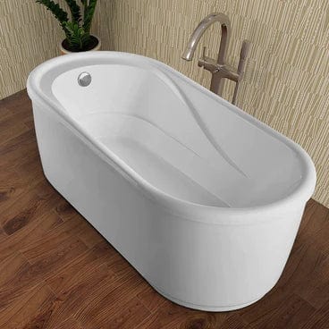 Vanity Art 67" or 59" Freestanding White Acrylic Bathtub