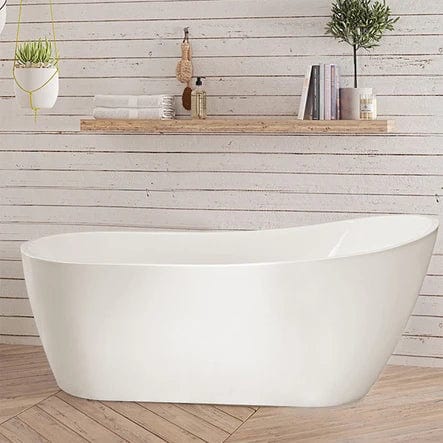 Vanity Art 67" x 29" Freestanding White Acrylic Bathtub VA6904-L