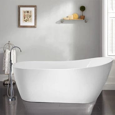 Vanity Art 67" x 29" Freestanding White Acrylic Bathtub VA6904-L