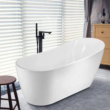 Vanity Art 67" x 29" Freestanding White Acrylic Bathtub VA6904-L