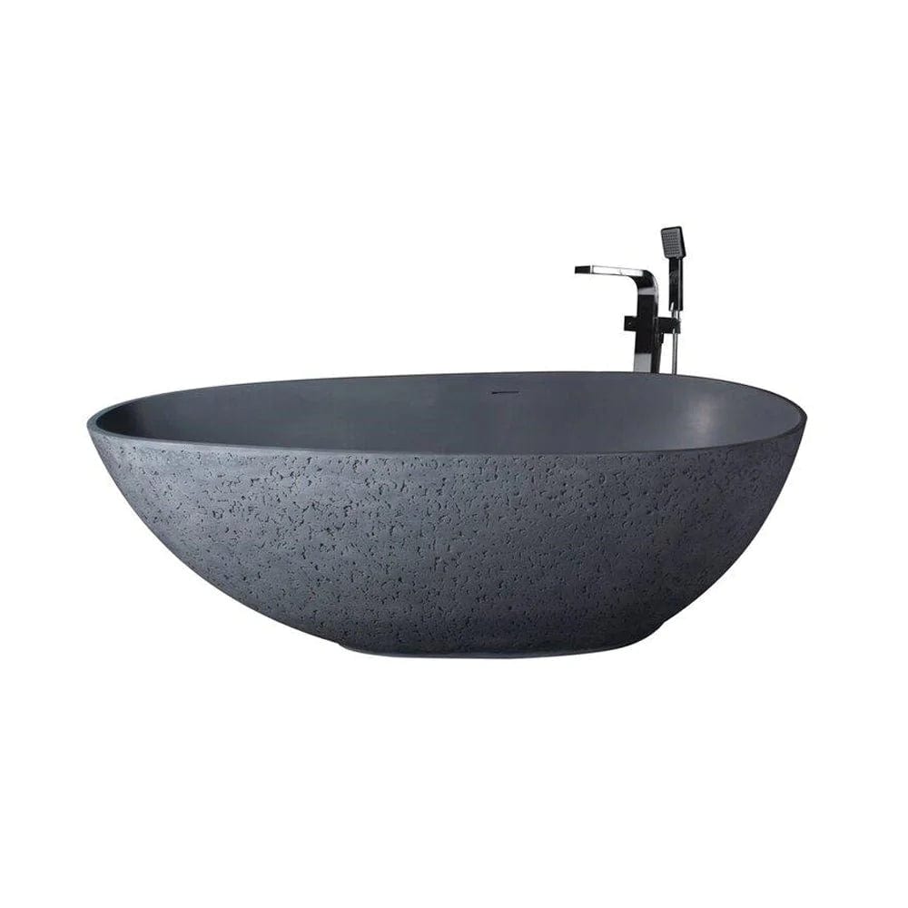 Vanity Art 67" x 33.5" Freestanding Solid Surface Resin Stone Bathtub Soaking Tub VA6917