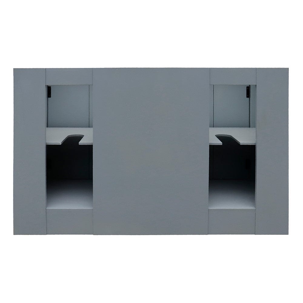 Bellaterra 55" Double Vanity in Gray Ash Finish Rectangle Sink